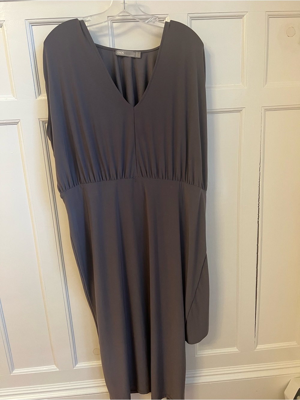 ASOS One-Shoulder Gray Dress with V-Neck
